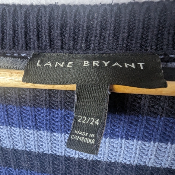 Lane Bryant Striped Blue Sweater - Picture 2 of 3